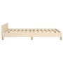 Bed frame with cream fabric headboard 120x200 cm by , Beds and slatted bases - Ref: Foro24-3125208, Price: 178,32 €, Discount: %