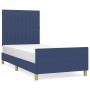 Estructura de cama con cabecero de tela azul 100x200 cm de , Camas y somieres - Ref: Foro24-3125201, Precio: 144,45 €, Descue...