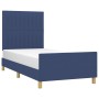 Bed frame with blue fabric headboard 100x200 cm by , Beds and slatted bases - Ref: Foro24-3125201, Price: 144,45 €, Discount: %