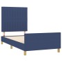 Estructura de cama con cabecero de tela azul 100x200 cm de , Camas y somieres - Ref: Foro24-3125201, Precio: 144,45 €, Descue...