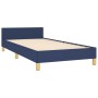 Estructura de cama con cabecero de tela azul 100x200 cm de , Camas y somieres - Ref: Foro24-3125201, Precio: 144,45 €, Descue...