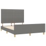 Bed frame with headboard in dark gray fabric 140x200 cm by , Beds and slatted bases - Ref: Foro24-3125220, Price: 232,97 €, D...