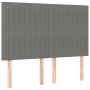 Bed frame with headboard in dark gray fabric 140x200 cm by , Beds and slatted bases - Ref: Foro24-3125220, Price: 232,97 €, D...