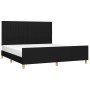 Estructura de cama con cabecero de tela negro 160x200 cm de , Camas y somieres - Ref: Foro24-3125229, Precio: 227,99 €, Descu...