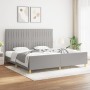 Light gray fabric bed frame with headboard 200x200 cm by , Beds and slatted bases - Ref: Foro24-3125243, Price: 248,51 €, Dis...