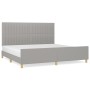 Light gray fabric bed frame with headboard 200x200 cm by , Beds and slatted bases - Ref: Foro24-3125243, Price: 248,51 €, Dis...