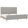 Light gray fabric bed frame with headboard 200x200 cm by , Beds and slatted bases - Ref: Foro24-3125243, Price: 248,51 €, Dis...