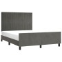 Dark gray velvet bed frame with headboard 140x200 cm by , Beds and slatted bases - Ref: Foro24-3125880, Price: 224,87 €, Disc...