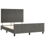 Dark gray velvet bed frame with headboard 140x200 cm by , Beds and slatted bases - Ref: Foro24-3125880, Price: 224,87 €, Disc...