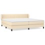 Cama box spring con colchón tela color crema 200x200 cm de , Camas y somieres - Ref: Foro24-3126434, Precio: 638,65 €, Descue...