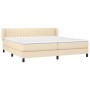 Cama box spring con colchón tela color crema 200x200 cm de , Camas y somieres - Ref: Foro24-3126434, Precio: 638,65 €, Descue...