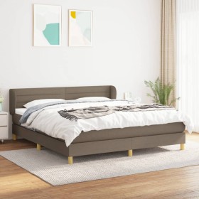 Cama box spring con colchón tela gris taupe 160x200 cm de , Camas y somieres - Ref: Foro24-3126897, Precio: 503,99 €, Descuen...