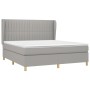 Cama box spring con colchón tela gris claro 160x200 cm de , Camas y somieres - Ref: Foro24-3128693, Precio: 587,29 €, Descuen...