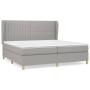 Cama box spring con colchón tela gris claro 200x200 cm de , Camas y somieres - Ref: Foro24-3128709, Precio: 665,31 €, Descuen...