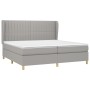 Cama box spring con colchón tela gris claro 200x200 cm de , Camas y somieres - Ref: Foro24-3128709, Precio: 665,31 €, Descuen...