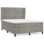 Cama box spring con colchón terciopelo gris claro 140x190 cm de , Camas y somieres - Ref: Foro24-3129327, Precio: 572,78 €, D...