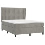 Cama box spring con colchón terciopelo gris claro 140x190 cm de , Camas y somieres - Ref: Foro24-3129327, Precio: 537,31 €, D...