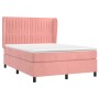 Box spring bed with pink velvet mattress 140x200 cm by , Beds and slatted bases - Ref: Foro24-3129338, Price: 480,99 €, Disco...