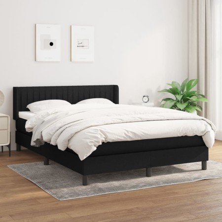 Box spring bed with black fabric mattress 140x200 cm by , Beds and slatted bases - Ref: Foro24-3129875, Price: 399,99 €, Disc...