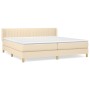 Box spring bed with cream fabric mattress 200x200 cm by , Beds and slatted bases - Ref: Foro24-3130462, Price: 611,63 €, Disc...