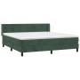 Cama box spring con colchón terciopelo verde oscuro 160x200 cm de , Camas y somieres - Ref: Foro24-3131030, Precio: 488,59 €,...