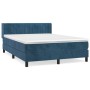 Box spring bed with dark blue velvet mattress 140x200 cm by , Beds and slatted bases - Ref: Foro24-3131085, Price: 441,87 €, ...