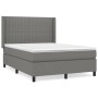 Box spring bed with dark gray fabric mattress 140x200 cm by , Beds and slatted bases - Ref: Foro24-3131594, Price: 525,10 €, ...