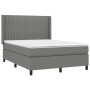 Box spring bed with dark gray fabric mattress 140x200 cm by , Beds and slatted bases - Ref: Foro24-3131594, Price: 525,10 €, ...