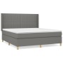 Cama box spring con colchón tela gris oscuro 160x200 cm de , Camas y somieres - Ref: Foro24-3132162, Precio: 558,98 €, Descue...