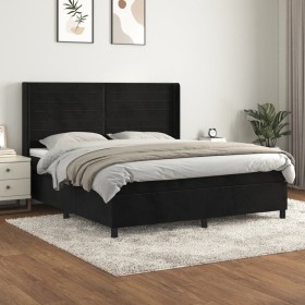 Box spring bed with black velvet mattress 160x200 cm by , Beds and slatted bases - Ref: Foro24-3132749, Price: 594,96 €, Disc...