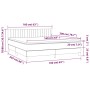 Box spring bed mattress and LED lights light gray fabric 160x200 cm by , Beds and slatted bases - Ref: Foro24-3133325, Price:...