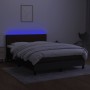 Box spring bed mattress and LED lights black fabric 140x200 cm by , Beds and slatted bases - Ref: Foro24-3133319, Price: 459,...