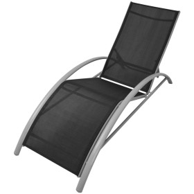 Black aluminum lounger by vidaXL, Loungers - Ref: Foro24-42159, Price: 131,99 €, Discount: %