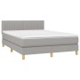 Cama box spring colchón y luces LED tela gris claro 140x200 cm de , Camas y somieres - Ref: Foro24-3133877, Precio: 451,61 €,...