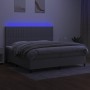 Box spring bed with fabric mattress and light gray LED 200x200 cm by , Beds and slatted bases - Ref: Foro24-3135061, Price: 6...