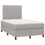 Box spring bed with fabric mattress and light gray LED 120x200 cm by , Beds and slatted bases - Ref: Foro24-3135021, Price: 4...