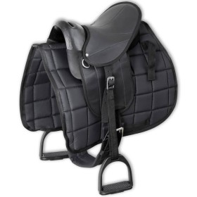 10" black pony saddle set by vidaXL, Frames - Ref: Foro24-91179, Price: 116,32 €, Discount: %