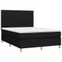 Box spring bed mattress and LED lights black fabric 140x190 cm by , Beds and slatted bases - Ref: Foro24-3135591, Price: 521,...