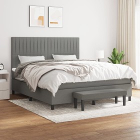 Box spring bed with dark gray fabric mattress 160x200 cm by , Beds and slatted bases - Ref: Foro24-3136766, Price: 615,21 €, ...