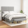 Box spring bed with light gray fabric mattress 140x200 cm by , Beds and slatted bases - Ref: Foro24-3137317, Price: 553,95 €,...