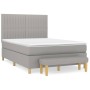 Box spring bed with light gray fabric mattress 140x200 cm by , Beds and slatted bases - Ref: Foro24-3137317, Price: 553,95 €,...