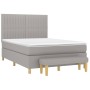 Box spring bed with light gray fabric mattress 140x200 cm by , Beds and slatted bases - Ref: Foro24-3137317, Price: 553,95 €,...