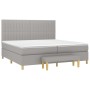 Cama box spring con colchón tela gris claro 200x200 cm de , Camas y somieres - Ref: Foro24-3137341, Precio: 649,99 €, Descuen...