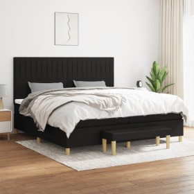 Box spring bed with black fabric mattress 200x200 cm by , Beds and slatted bases - Ref: Foro24-3137343, Price: 711,37 €, Disc...