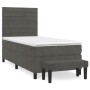 Box spring bed with dark gray velvet mattress 80x200 cm by , Beds and slatted bases - Ref: Foro24-3137870, Price: 329,19 €, D...