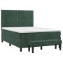 Cama box spring con colchón terciopelo verde oscuro 140x200 cm de , Camas y somieres - Ref: Foro24-3137968, Precio: 590,02 €,...