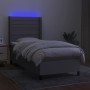 Box spring bed mattress and LED lights light gray fabric 80x200 cm by , Beds and slatted bases - Ref: Foro24-3138349, Price: ...