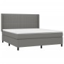 Cama box spring colchón y luces LED tela gris oscuro 160x200 cm de , Camas y somieres - Ref: Foro24-3138486, Precio: 569,92 €...