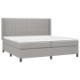 Box spring bed with fabric mattress and light gray LED 200x200 cm by , Beds and slatted bases - Ref: Foro24-3138501, Price: 6...