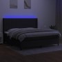 Box spring bed mattress and LED lights black fabric 200x200 cm by , Beds and slatted bases - Ref: Foro24-3138503, Price: 697,...